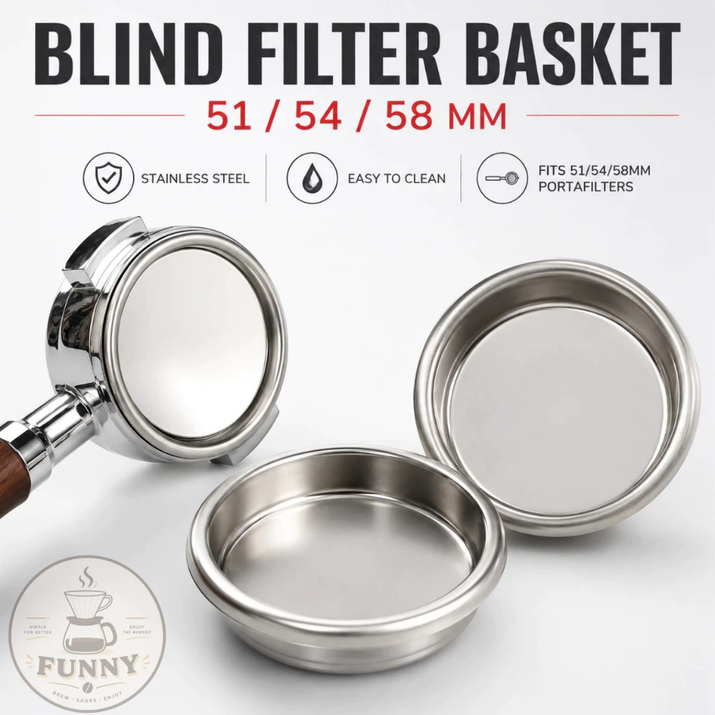 Blind filter ตะแกรงตัน ล้างหัวชง อะไหล่เครื่องชงกาแฟ อะไหล่เครื่องชงกาแฟ ตระแกรงตันสำหรับล