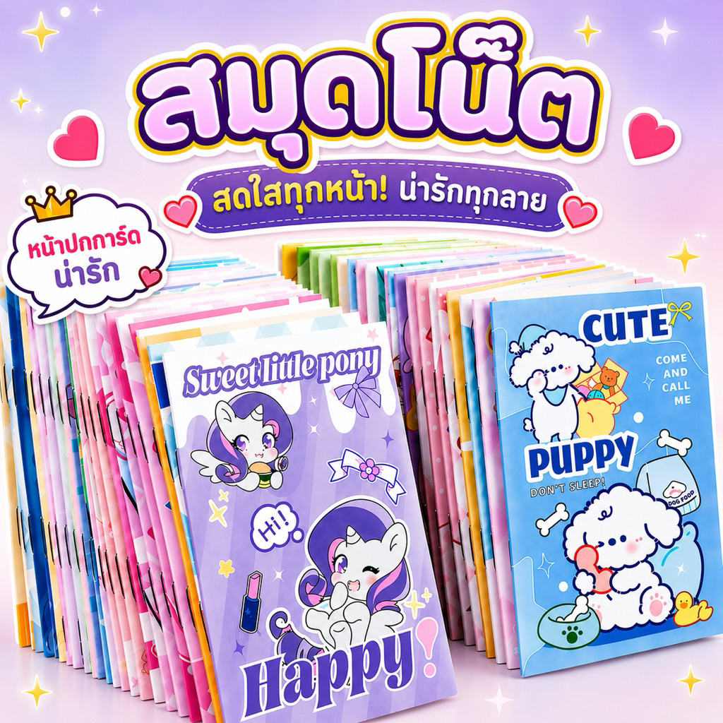 พร้องส่งจากไทย🚚 สมุดโน๊ต สมุดจดบันทึก สมุดเล่มเล็ก ลายการ์ตูนน่ารัก ของแถมลูกค้า