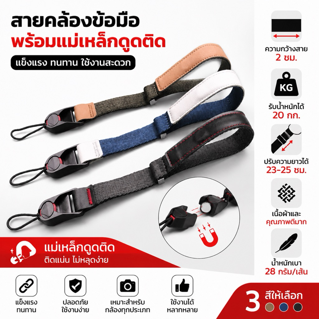 สายกล้อง แนว Peak Design Camera Strap Dslr Mirrorless สายคล้องมือกล้อง คุณภาพดี เหมือนใช้ของแท้