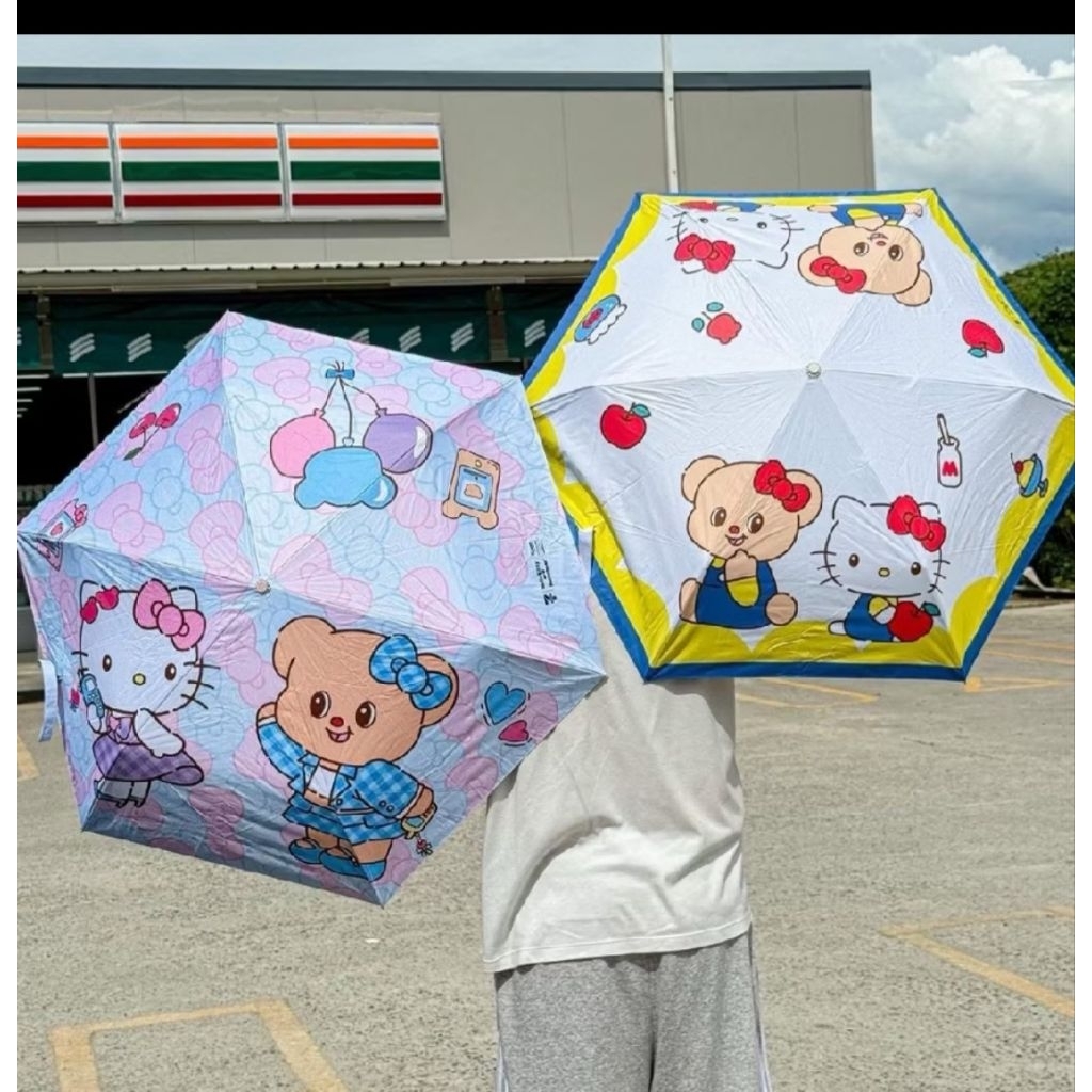 🩷พร้อมส่ง🩷ร่มสั้นพับได้ hello kitty x butterbear สินค้าลิขสิทธิ์แท้จาก 7-11 น้องเนย butterbear#น้องเนย#butterbear