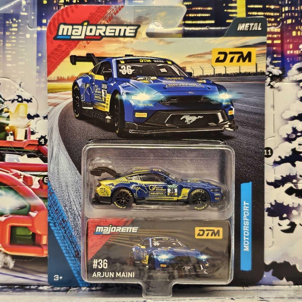โมเดล รถของเล่น Majorette DTM Ford Mustang GT3 สีน้ำเงิน ในแพ็ค แพ็คสวย รถสวย