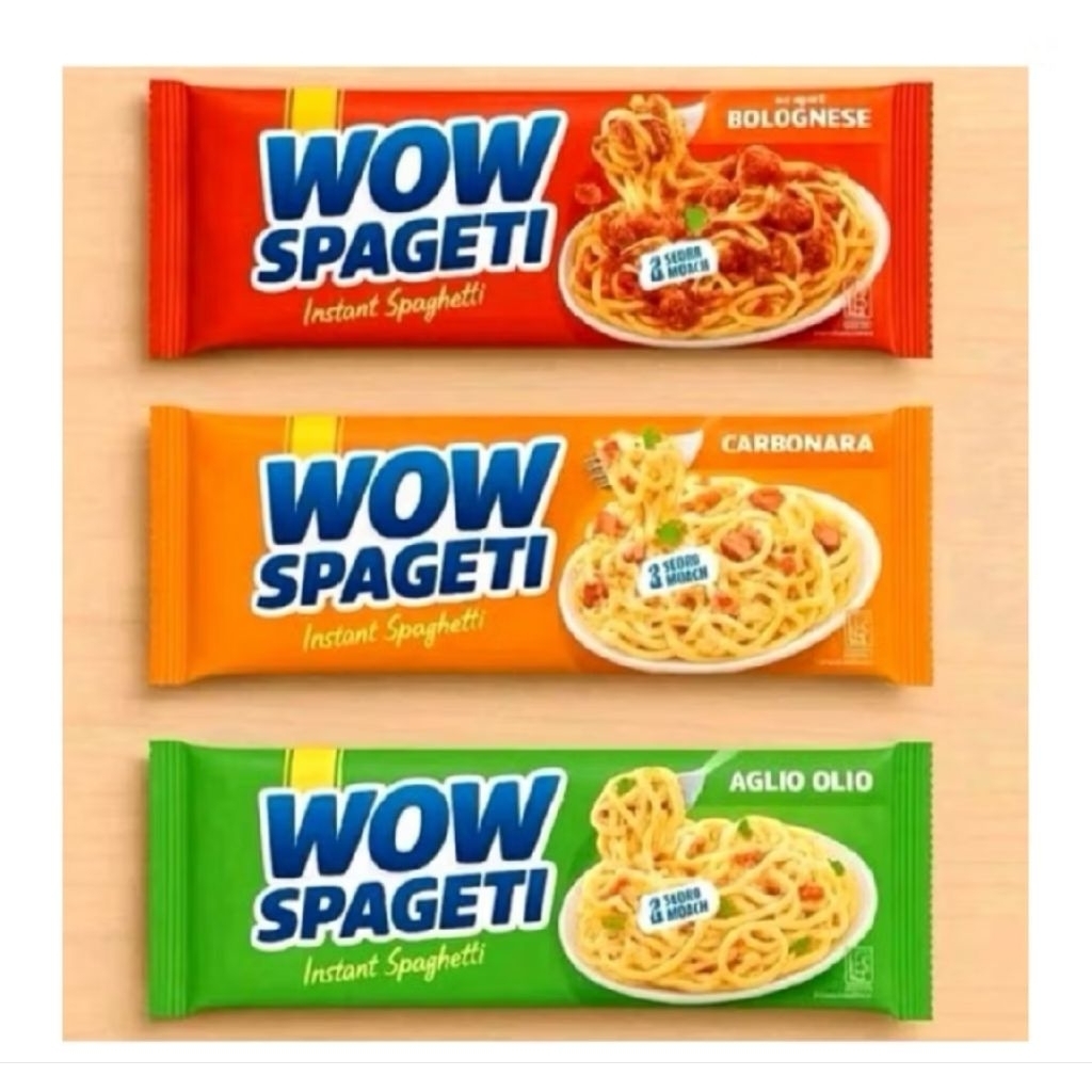 wow spaghetti สปาเก็ตตี้สำเร็จรูป 80 กรัม มี 3 รสชาติ พร้อมปรุงอร่อยทันที