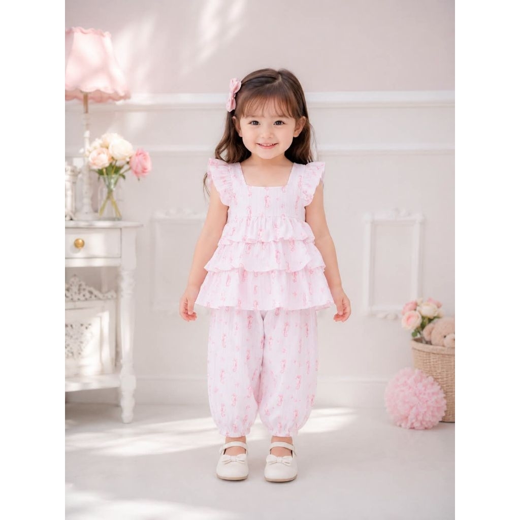 🩷🩵💜ชุดเซ็ทเด็กน่ารักมาก size 12 18 24 เดือน 3 ขวบ 4 ขวบ 5 ขวบ