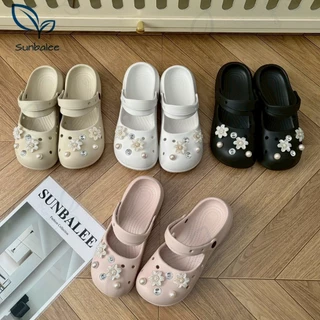 SHO-RABBIT🍉รองเท้าผู้หญิง มีตัวติดน่ารัก รองเท้าแตะสายคาดรัดส้น สุดน่ารัก น้ำหนักเบา กันน้ำ รองเท้ายางพื้นนิ่มใส่สบาย🍉
