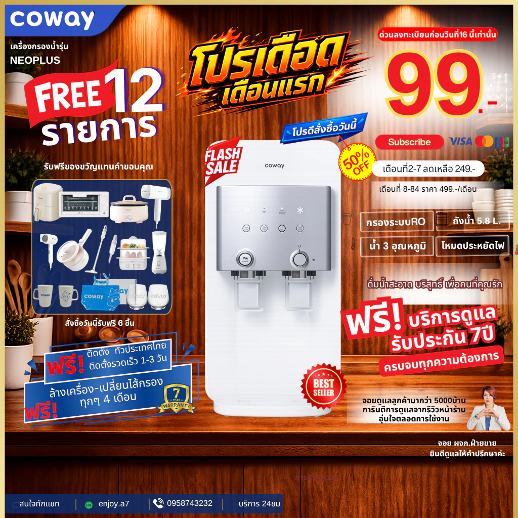 Coway เครื่องกรองน้ำ NeoPlus สมัครเช่า ราคาพิเศษ
