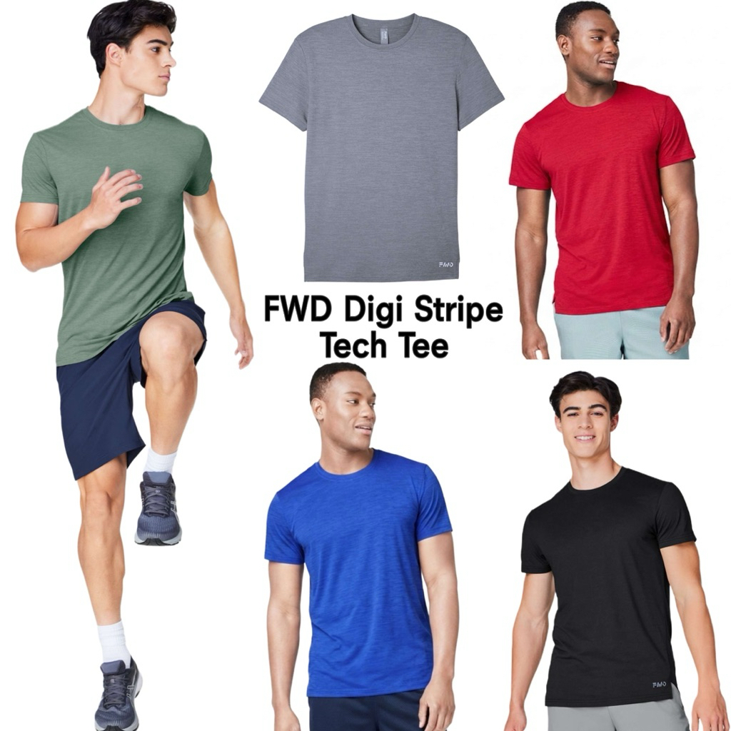 เสื้อยืดแขนสั้น FWD Men's DIGI Stripe Tech Tee