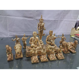 เครื่องตั้งศาลทองเหลือง ตุ๊กตานางรำ ตายาย ช้างม้า คนรับใช้ชาย–หญิง I สวยงาม ประณีต ทนทาน I จัดส่งไว