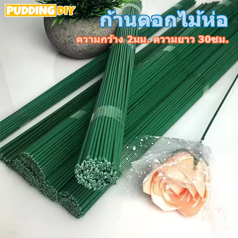 ก้านดอกไม้ห่อพลาสติก ยาว 30 ซม. ความกว้าง 2 มม. สาขาดอกไม้จำลองทำด้วยมือ DIY อุปกรณ์เสริมช่อดอกไม้