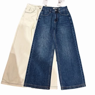 BELONG | BE719 / BE720 | WIDE STRAIGHT (ไวด์ สเตรท) กางเกงยีนส์ทรงกระบอกใหญ่เอวสูง ผ้าไม่ยืด