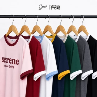 Serene's Choice เสื้อยืดคอกลม แขนสั้น รุ่น Serene Pop กุ๊นขอบแขน สกรีนโลโก้ มินิมอล T-Shirt