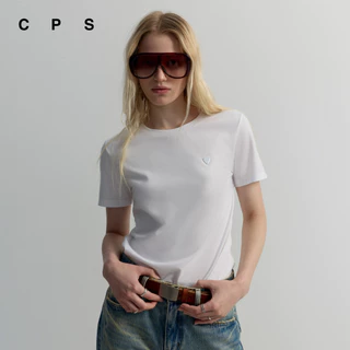 CPS เสื้อยืดคอกลมแต่งปิ๊กโลโก้ ผู้หญิง BASIC CREWNECK TEE รุ่น C26WGWA127 (AW26#P1)