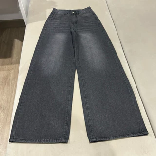 #403 (XS-6XL) jinjeans สีเทาเข้ม กางเกงยีนส์ขากระบอกใหญ่ baggy jeans