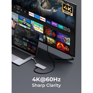 AUKEY UH-CUH07 ฮับ OfficeDok 7-in-1 Lite USB-C Hub รองรับ 4K60Hz USB-C Power Delivery 100W USB 5Gbps, SD/TF Card Reader