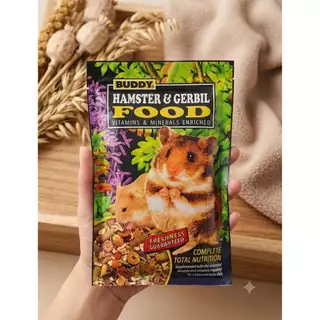 บัดดี้ (Buddy) อาหารผสมสำเร็จรูปสำหรับหนูแฮมสเตอร์และหนูเจอร์บิล อุดมด้วยวิตามินและแร่ธาตุ 0.5 ปอนด์ Exp:11/2027