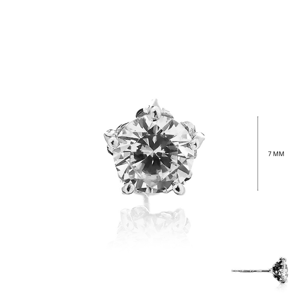 AKE AKE حلق فضة 925 ‏Gem of the Forbidden Forest — كريستال أبيض — صورة 4