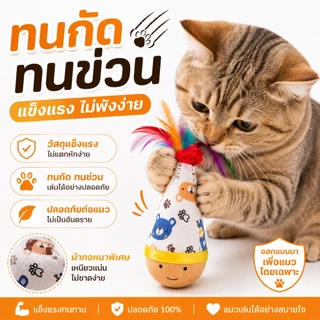 ของเล่นแมว ไม้ส่ายไม่ล้ม ของเล่นแมวมีขนนก ของเล่นแมวอัตโนมัติ แมวเล่นเองได้ ของเล่นแมวไม้ธรรมชาติ ทนกัด ทนข่วน