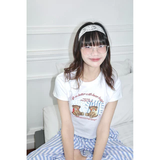 resign studio - Oversize/Crop/Babytee ลาย Bear Hugs