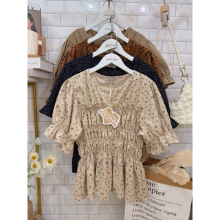 BP03 เสื้อแขนสั้นสม๊อกเอว แขนตุ๊กตา สวมใส่สบาย สไตล์เกาหลี แฟชั่นผู้หญิง ดีไซน์น่ารัก ดูดี สำหรับทุกโอกาส