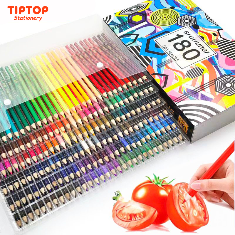 Brutfuner 48/72/120/180 Oily Art ดินสอสีชุดสําหรับผู้ใหญ่สมุดระบายสีศิลปินวาด Sketching Crafting สําหรับผู้เริ่มต้น