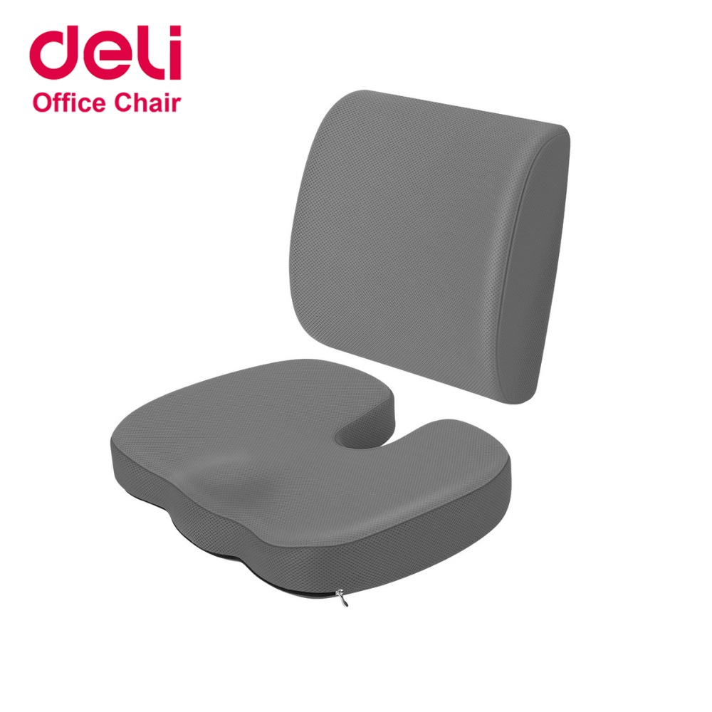 Deli เซ็ทเบาะรองนั่ง เบาะรองหลัง รองรับหลังตามหลักสรีรศาสตร์ เสริมบุคลิกภาพ ถอดปลอกได้ Cushion