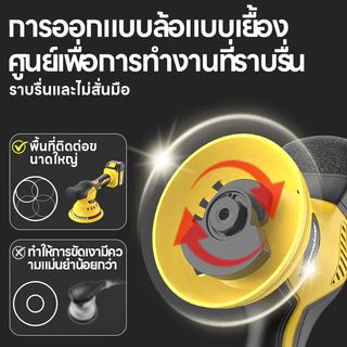 Maybuck Japan เครื่องขัดสีรถยนต์ เครื่องขัดสีรถยนต์ไร้สาย 380W ปรับได้ 8สปีด แผ่นขัด 2 แบบฟรี