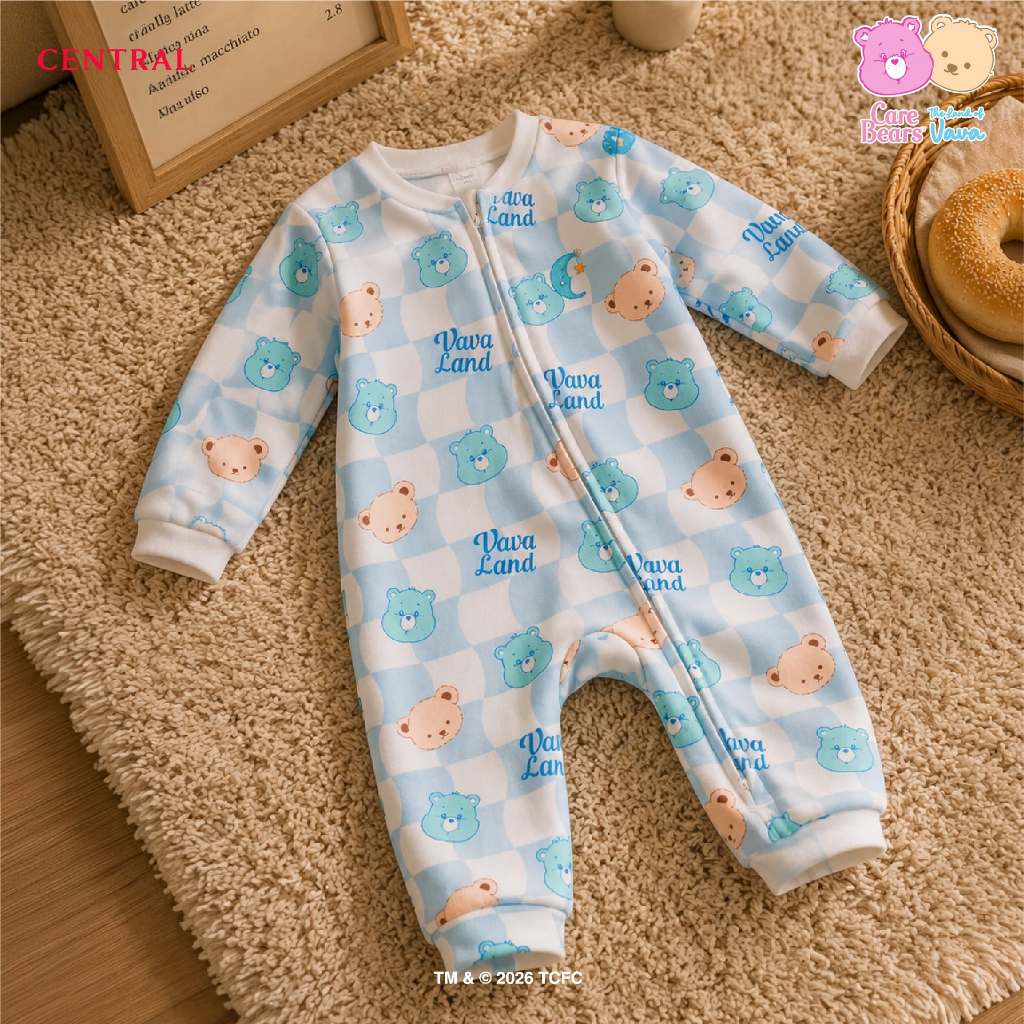 Thelandofvava 🐻LOOK27 - VNXB2042 ชุดนอนเด็กอ่อนซิป ผ้าหนานุ่ม unisex 🐻 Care Bears (Gummy Bear) ลิขสิ