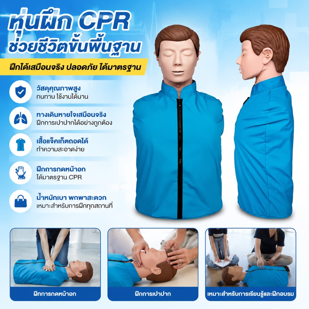 หุ่น cpr ผู้ใหญ่ หุ่น cpr หุ่นจำลอง  ผู้ใหญ่ cpr Half-body Medical การปฐมพยาบาล การฝึก