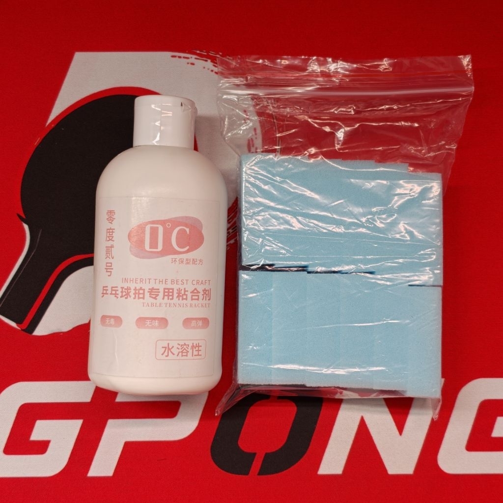 (In-Stock) กาวปิงปอง 0 Degree ฉลากชมพู 268ML แถมฟรี ฟองน้ำทากาว 12 ชิ้น