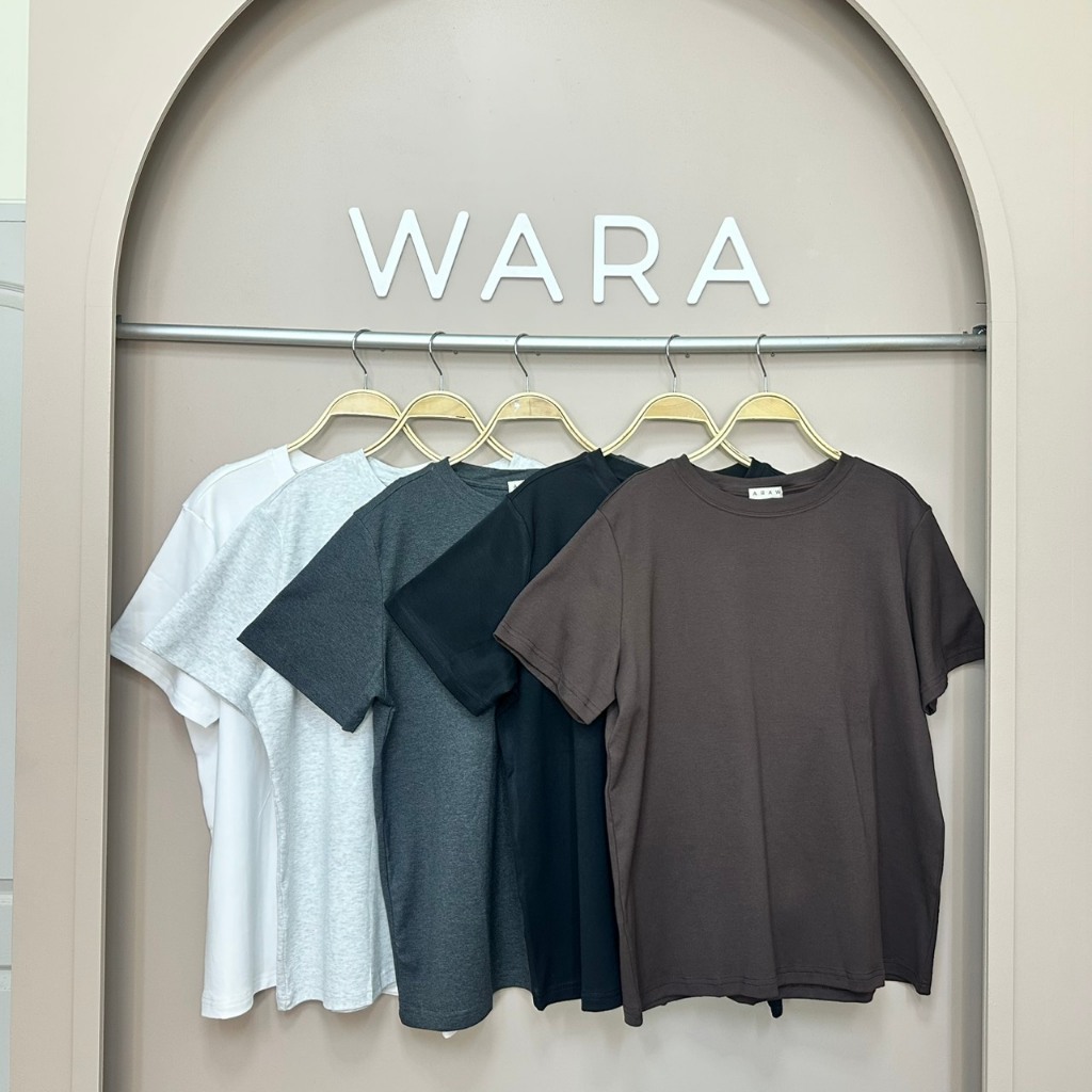 [ T4 ] WARA เสื้อคอกลมแขนสั้น โอเวอร์ไซส์ ผ้า Cotton premium เกาหลี