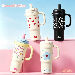 Ucocolla 800ml แก้วสแตนเลส 316 แก้วน้ําสแตนเลสฟางความจุขนาดใหญ่สูญญากาศฉนวนถ้วยติดรถยนต์