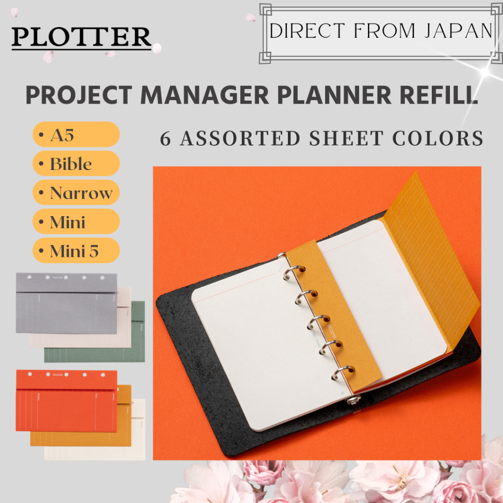 PLOTTER Project Manager 6-Color Planner Folder Refill with Gantt Chart & To-Do List