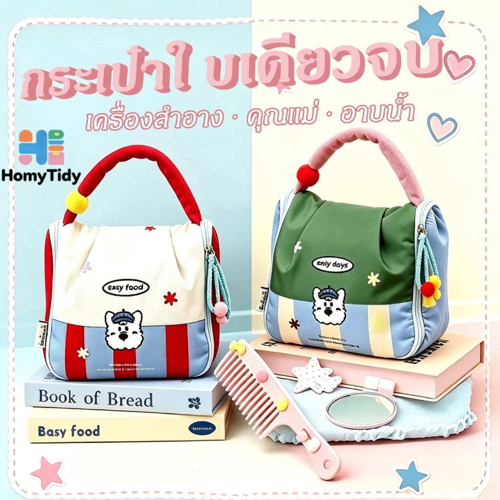 กระเป๋าเครื่องสำอาง กระเป๋าถือสวย​ กระเป๋าแม่ อเนกประสงค์ กันน้ำ จุเยอะ แบบพกพา เหมาะกับการเดินทาง
