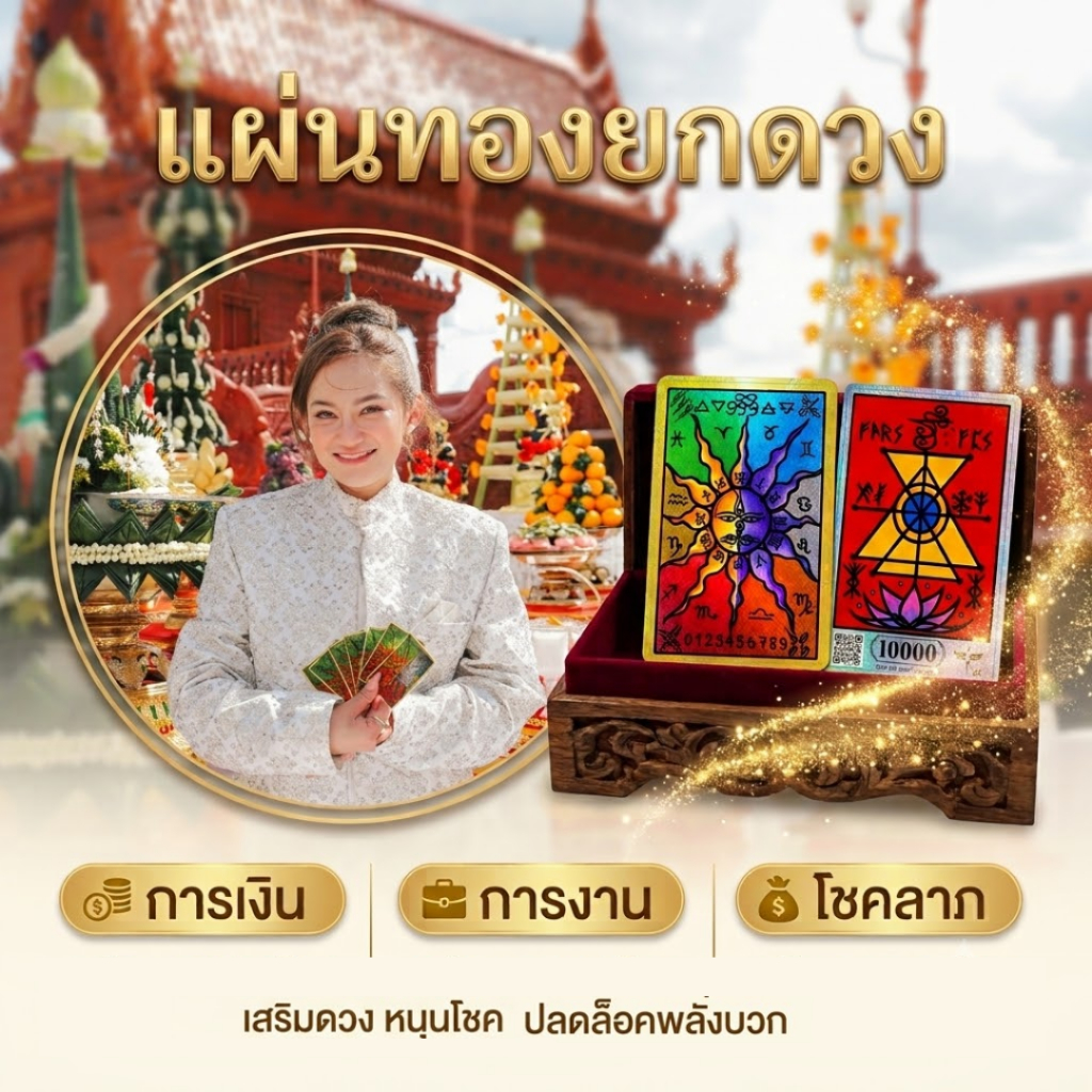 แผ่นทองยกดวง เสริมการเงิน ธุรกิจ ค้าขาย โดยหมอปลาย พรายกระซิบ