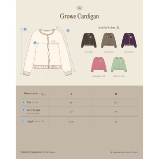 Growe Cardigan [Pre-Order สี Pistachio S,M & Pink M จัดส่ง20สค]