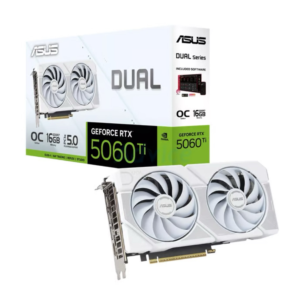 ASUS GEFORCE RTX 5060 TI DUAL O16G WHITE - 16GB GDDR7ของใหม่มือ1ประกัน itcity