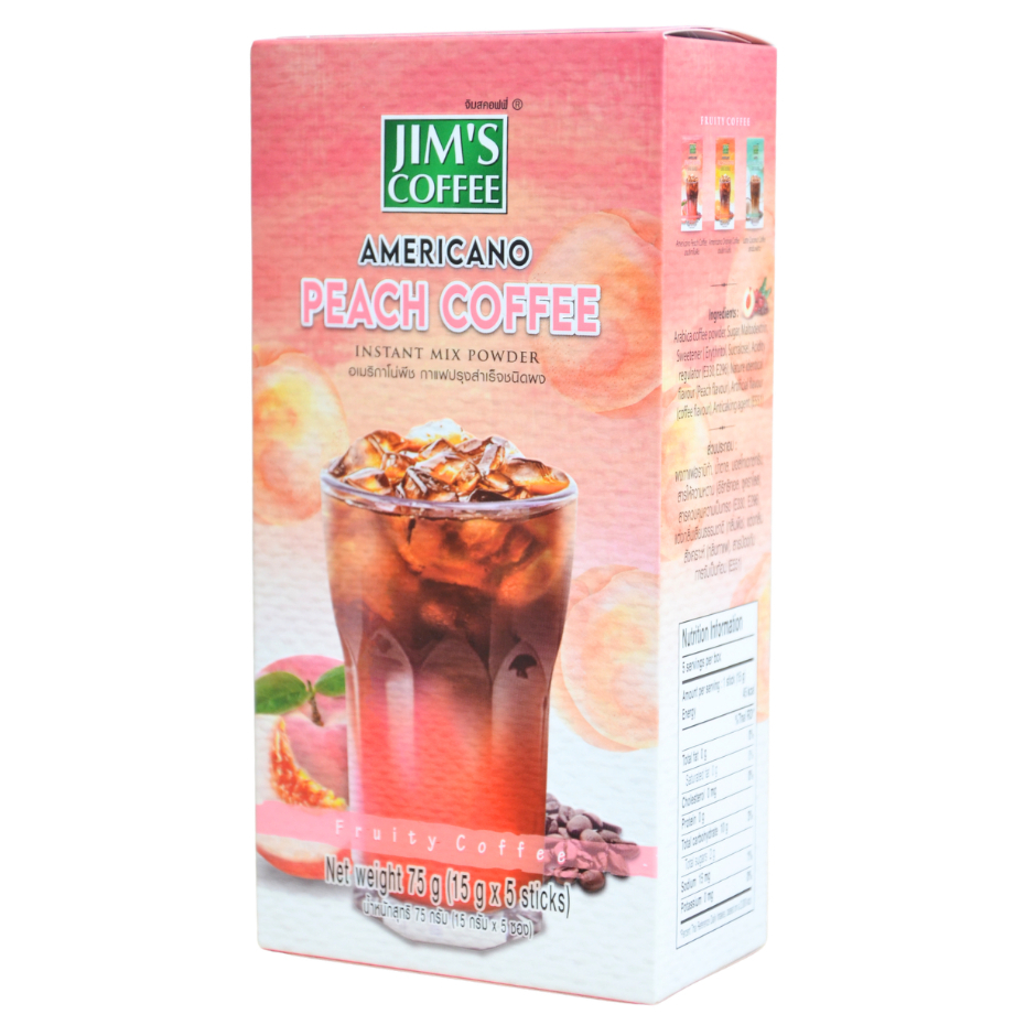 Jim's Coffee กาแฟปรุงสำเร็จชนิดผง กาแฟสำเร็จรูป กาแฟปรุงสำเร็จชนิดผง 3 in 1 1กล่อง/5 ซอง Instant Coffee