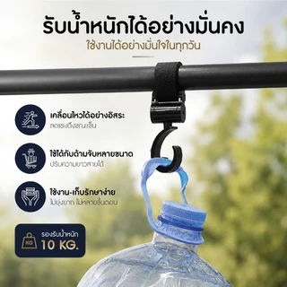 [Bratvee] ตะขอแขวนรถเข็น 360 องศา รุ่นPP01/PP02 สายรัดตีนตุ๊กแกหนาแน่น ห้อยกระเป๋า ถุงช้อปปิ้ง รับน้ำหนักสูงสุด 10 kg