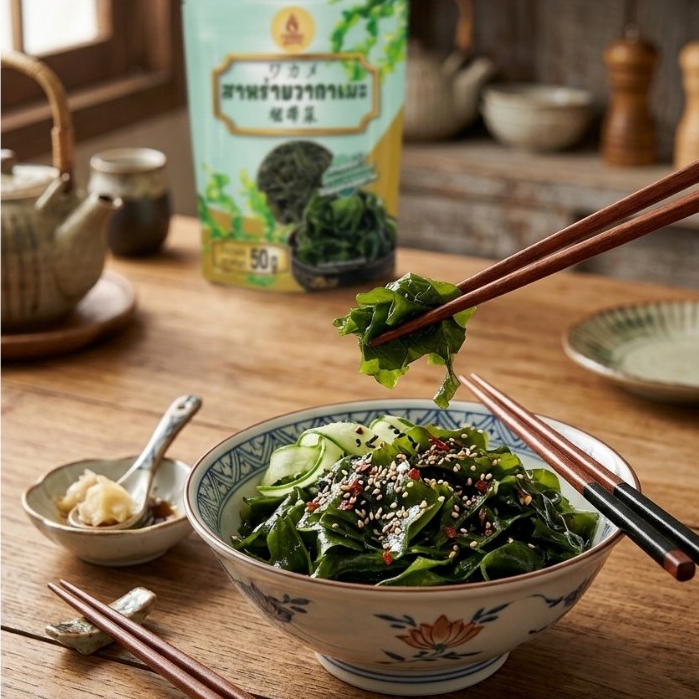 🌿 FOODEE สาหร่ายวากาเมะ อบแห้ง 50 กรัม Wakame  裙带菜 Malamart