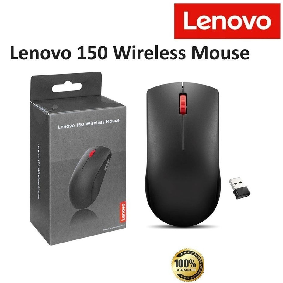 เม้าส์ไร้สาย Lenovo 150 Wireless Compact Mouse, 1K DPI Optical sensor, 2.4GHz Wireless Nano USB