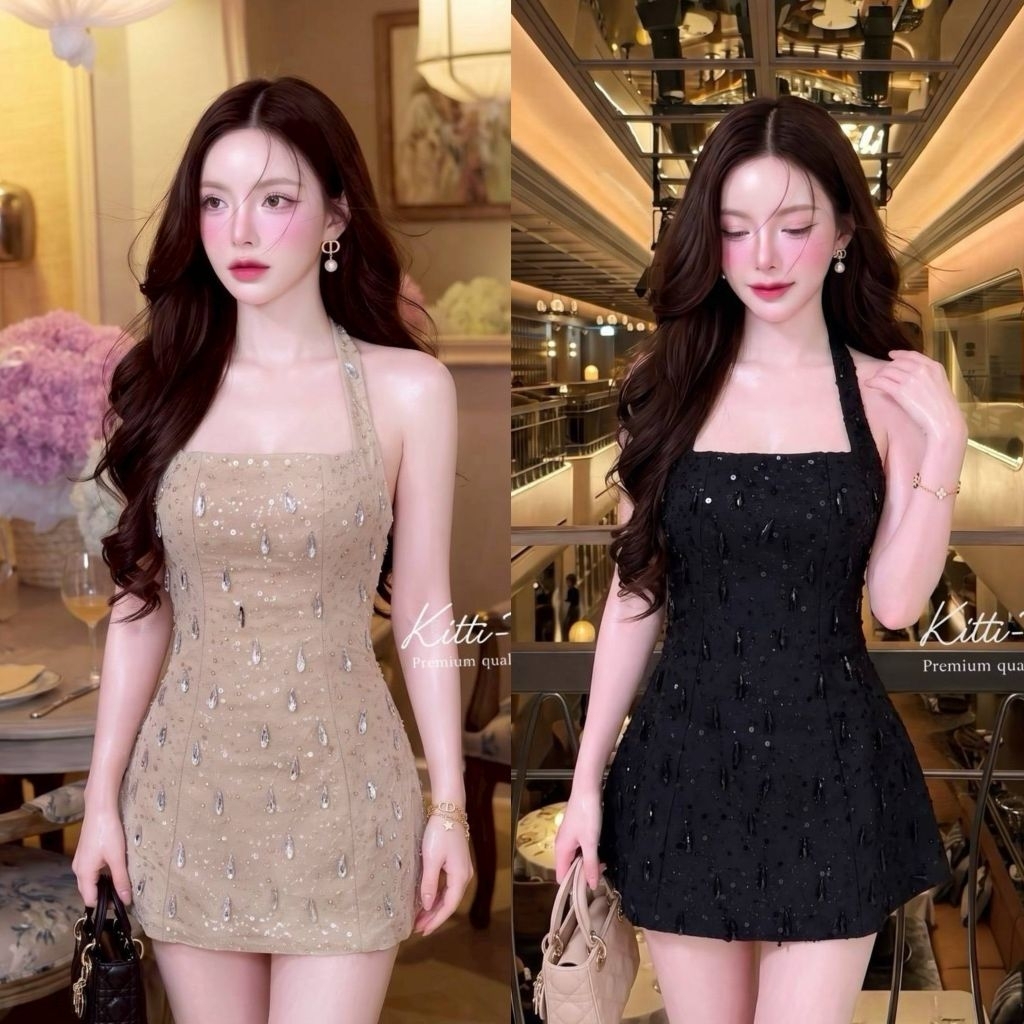 KITTI -T Dress เดรสสั้นเข้ารูปทรงเอที่ช่วยเน้นช่วงเอวให้ดูคอดและพรางสะโพก