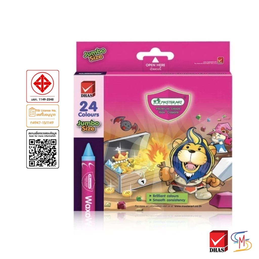 Master Art มาสเตอร์อาร์ต สีเทียน ขนาดจัมโบ้ 24 สี จำนวน 1 กล่อง