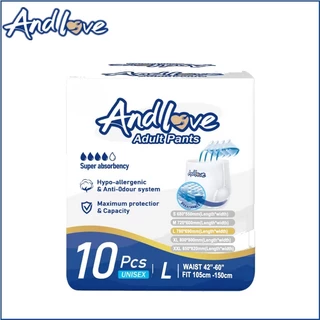 ANDLOVE ผ้าอ้อมผู้ใหญ่ระบายอากาศ - S/M/L/XL/XXL (2000ml x 10 ชิ้น)