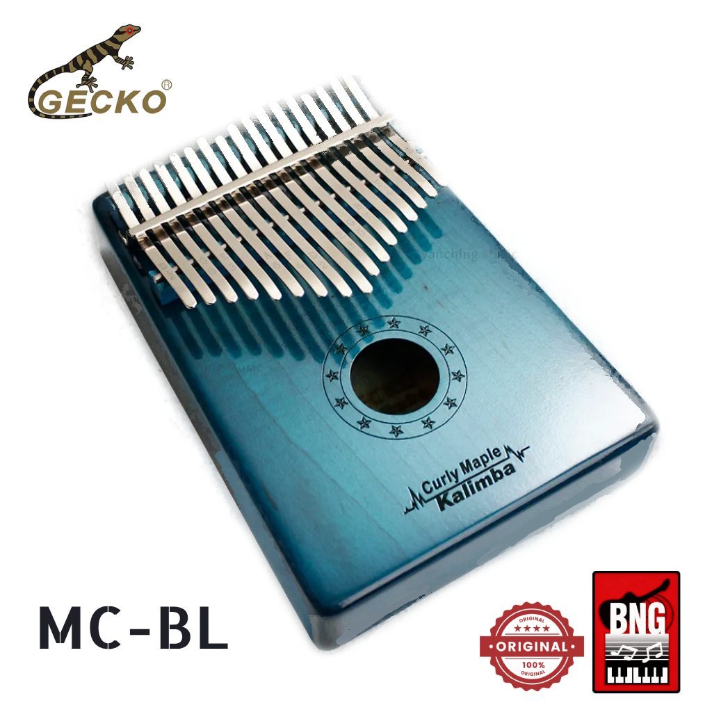 GECKO Kalimba MC-BL ไม้ Solid Maple Curly Wood 17 คีย์ สีน้ำเงิน