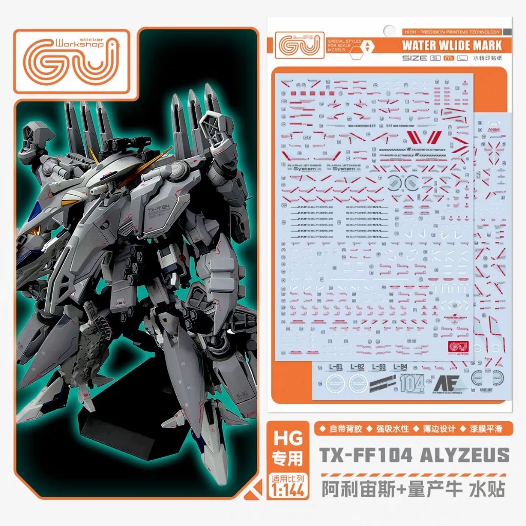 HG 1/144 Alyzeus Water Slide Decal [GUGU Decal]
