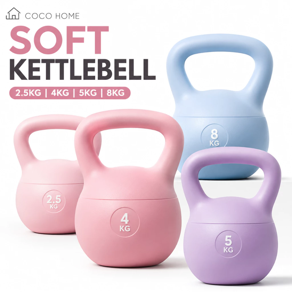 【🎁แถมถุงมือฟรี】เคตเทิลเบล Kettlebell แบบนุ่ม 2.5/4/6/8KG ดัมเบลยกน้ำหนัก PVC นุ่ม เวทเทรนนิ่ง ออกกำลังกาย