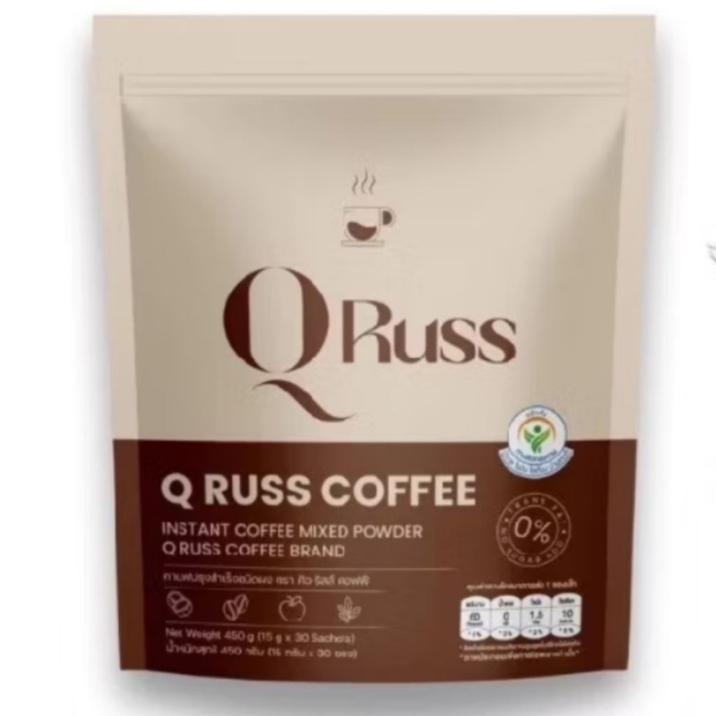 Q Russ Coffee คิว รัสส์ คอฟฟี่ กาแฟ 1 ห่อ 30 ซอง