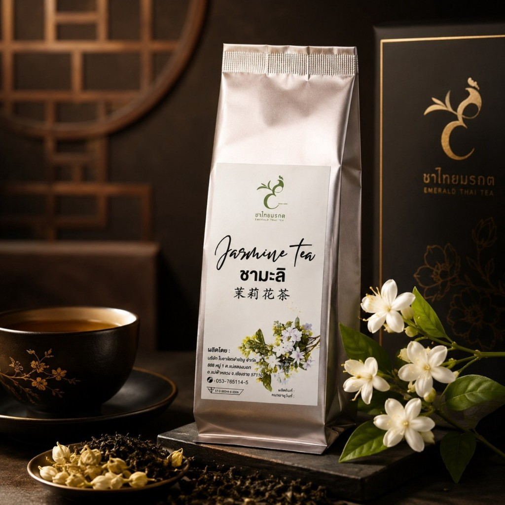 🍃 ชามะลิ Jasmine Tea Premium | ชาหอมดอกมะลิแท้ ชาใบแท้จากดอ