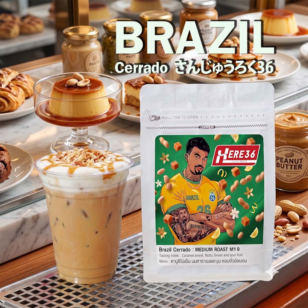 HERE BRAZIL CERRADO : เมล็ดกาแฟบราซิลเซอร์ราโดซิกเนเจอร์ : ช็อคโกเลตอัลมอนด์
