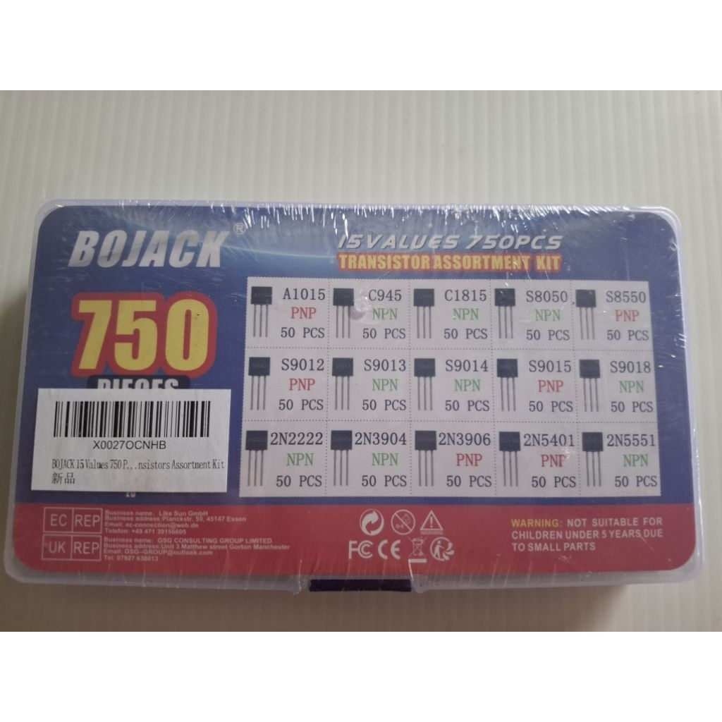 ชุดรวมทรานซิสเตอร์ BOJACK 15 ค่า จำนวน 750 ชิ้น