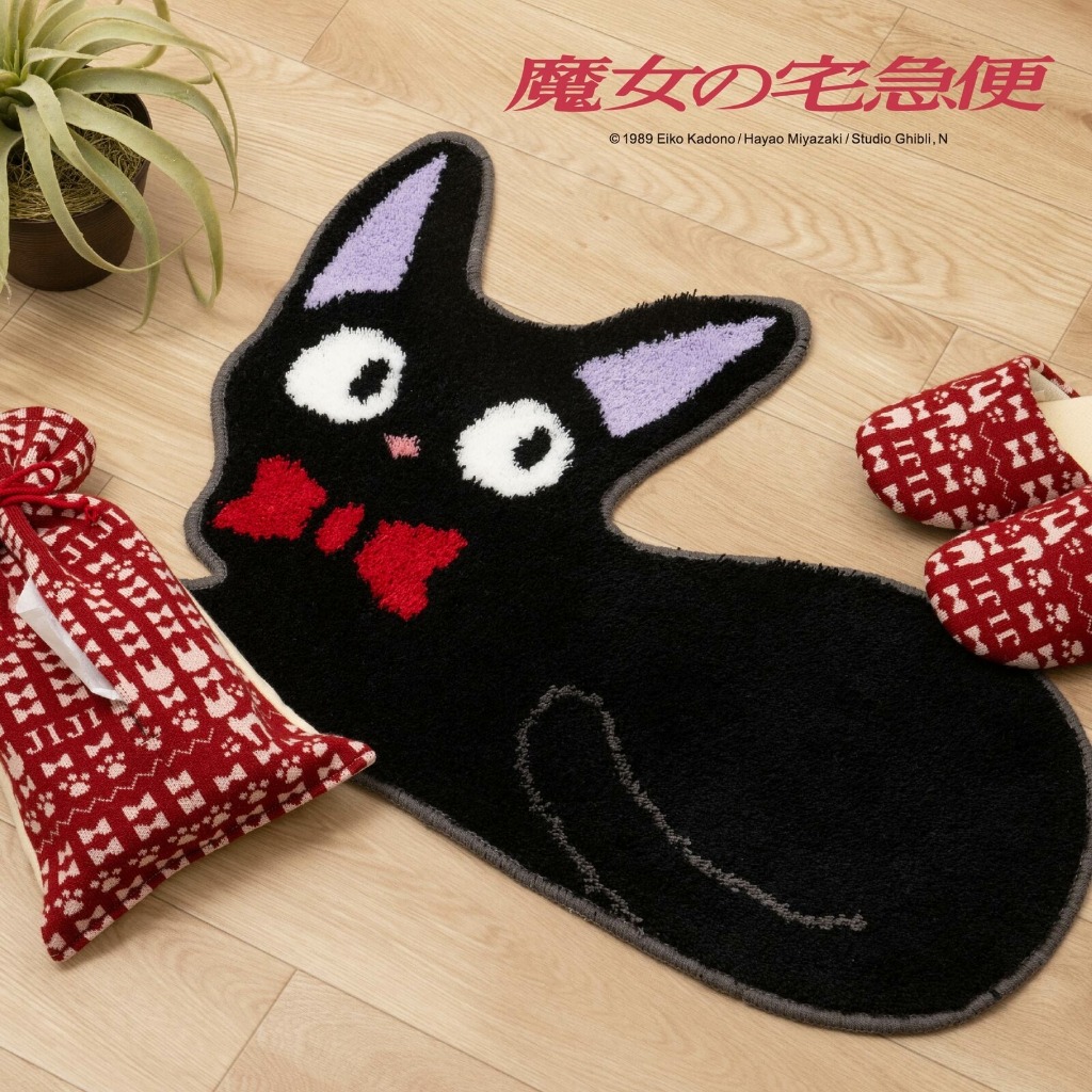 Jiji Accent Mat Kiki’s Delivery Service Black Cat Interior Rug 19.7 x 27.6 Inch Non-Slip Acrylic Cha